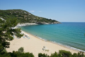 Double or Twin Room, Sea View, Beachfront | View from room - Bomo Tosca Beach (Kavala)
