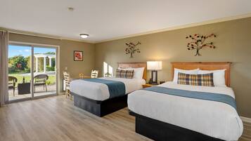 Standard Room, 2 Double Beds | Blackout drapes, iron/ironing board, bed sheets