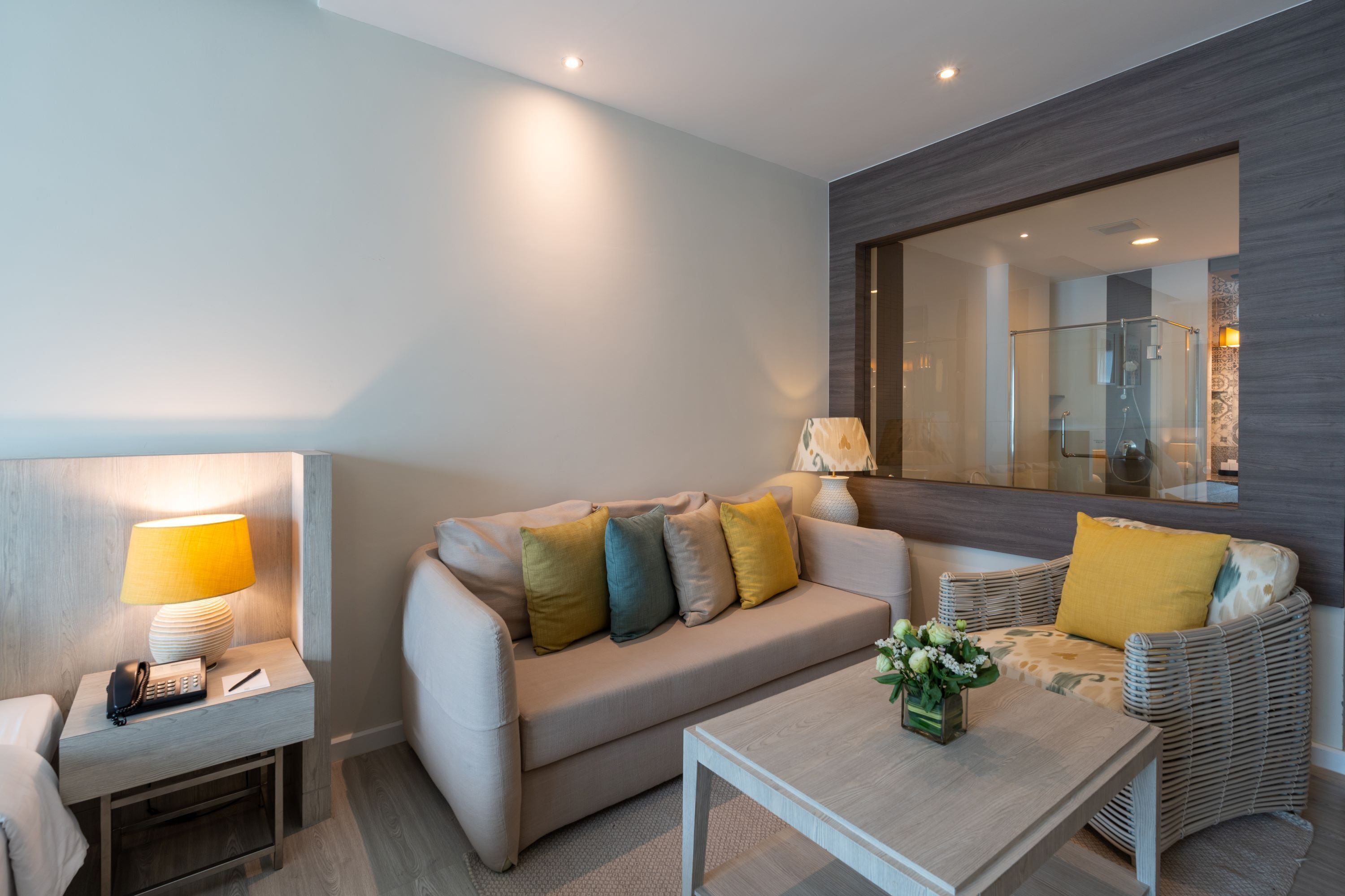 studio suite | living area | lcd tv, dvd player