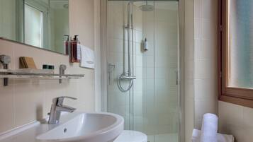 Rainfall showerhead, hair dryer, bidet, towels
