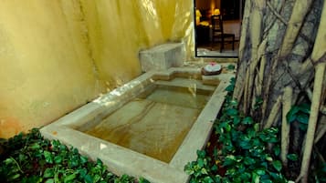 Habitación Deluxe, 1 cama King size, alberca privada, en el área del patio | Terraza o patio