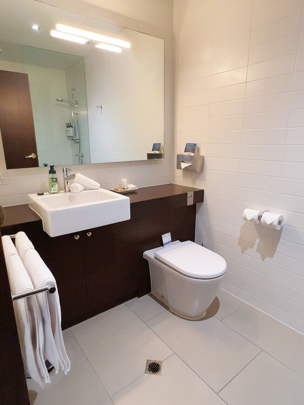 free toiletries, hair dryer, towels