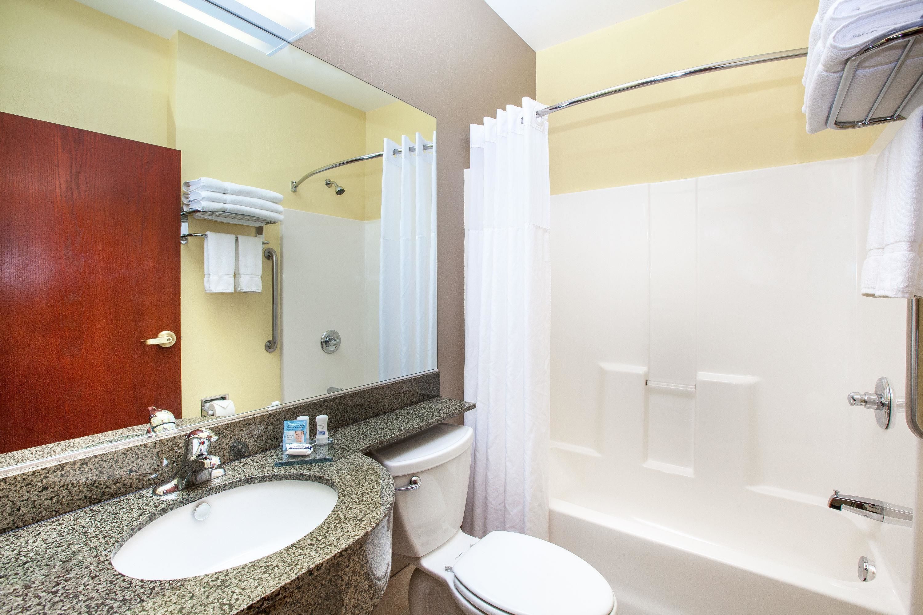 free toiletries, hair dryer, towels