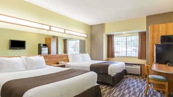 Premium bedding, pillow-top beds, desk, iron/ironing board