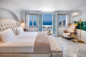 Royal Suite with Outdoor Hot Tub | Frette Italian sheets, premium bedding, memory foam beds, minibar - Athina Luxury Suites (Santorini)