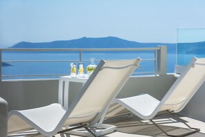 Senior Studio Suite, 1 Queen Bed, Sea View | Terrace/patio - Nefeles Luxury Suites (Santorini)