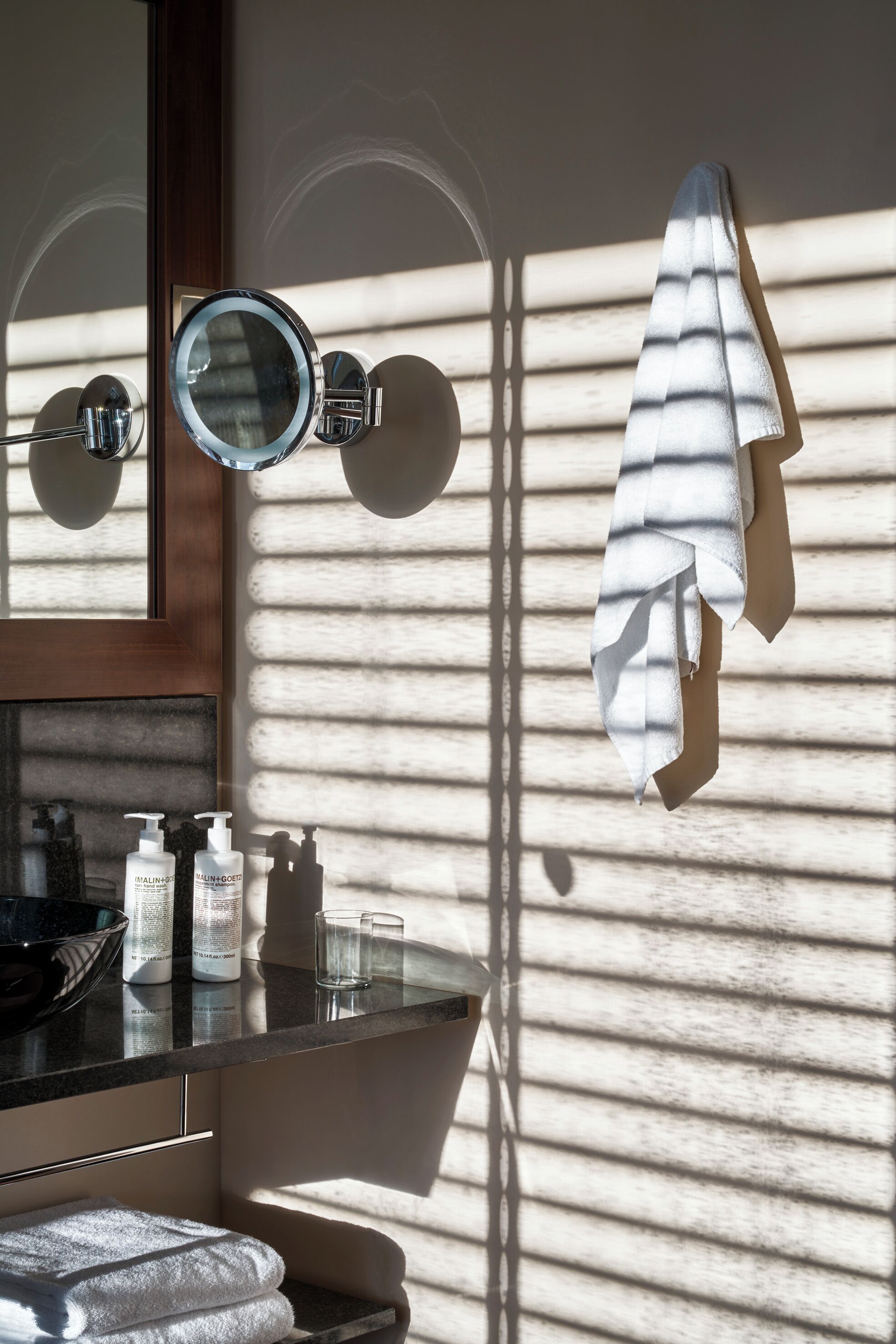 superior single room | bathroom | designer toiletries, hair dryer, towels, soap