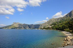Beach cabanas, sun-loungers, beach umbrellas, beach towels