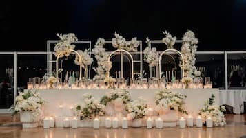 Outdoor banquet area