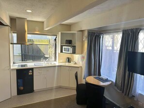 One Bedroom Downstairs Spa Unit | Desk, blackout drapes, iron/ironing board, free WiFi
