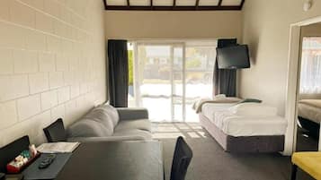 Superior Apartment, 1 Bedroom, Kitchen | Living area | LED TV, DVD player