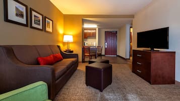 Suite, 1 cama King size y sofá cama, para no fumadores (Parlor) | Ropa de cama de alta calidad y caja de seguridad en la habitación