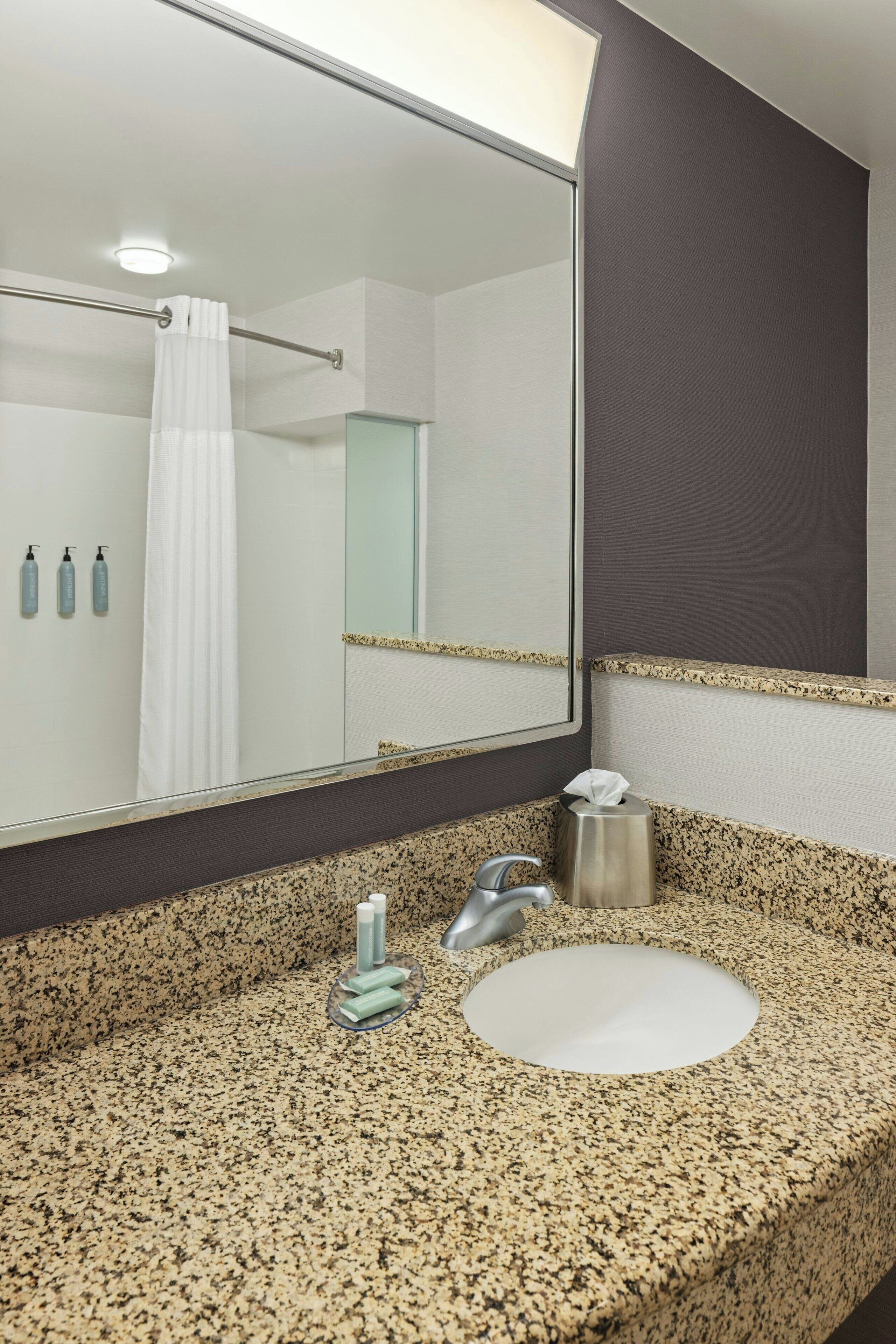 free toiletries, hair dryer, towels