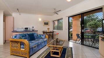 Self Contained 2 Bedroom Apartment | Living area | Flat-screen TV, DVD player