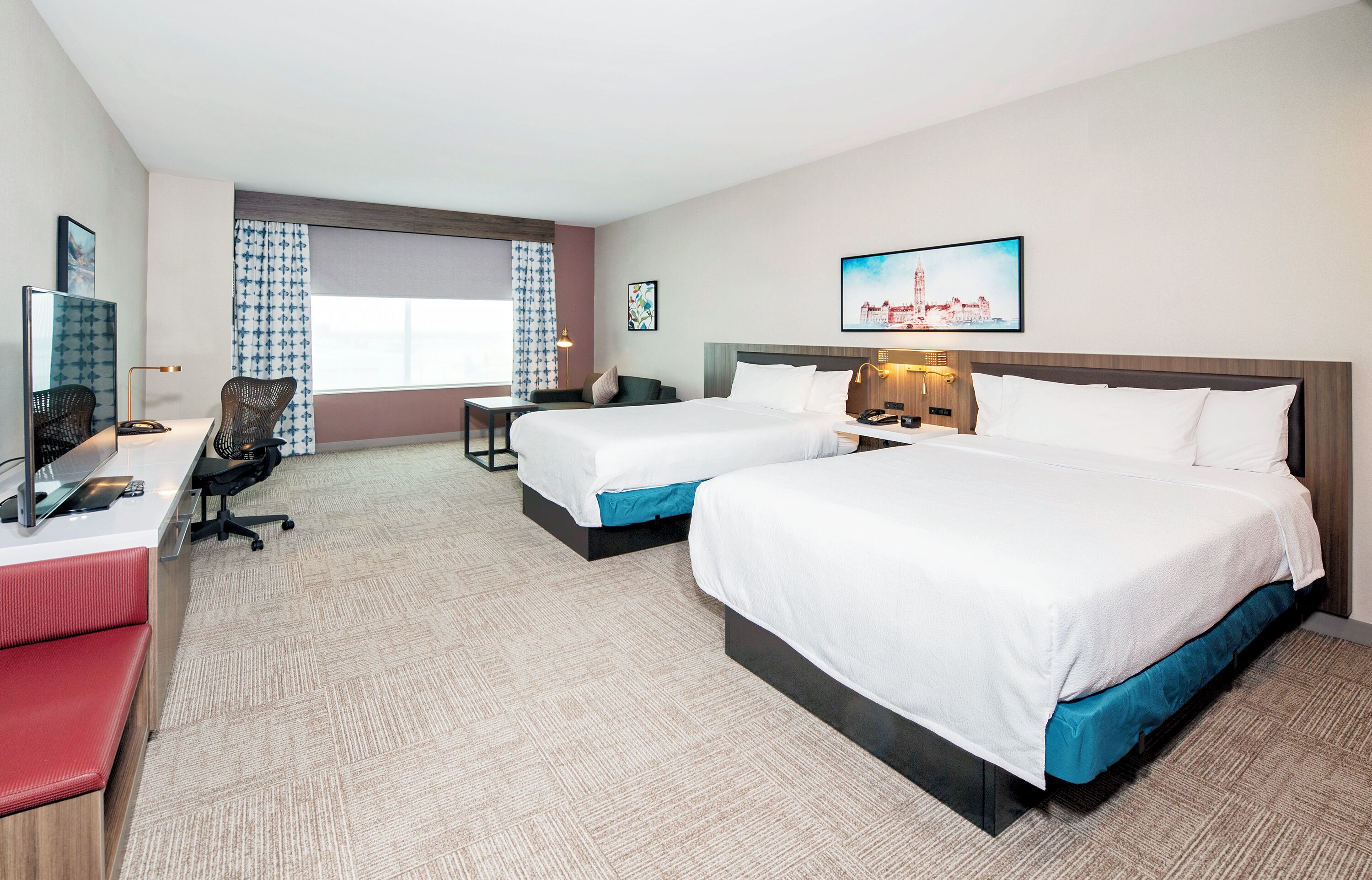 Down duvets, blackout curtains, soundproofing, iron/ironing board