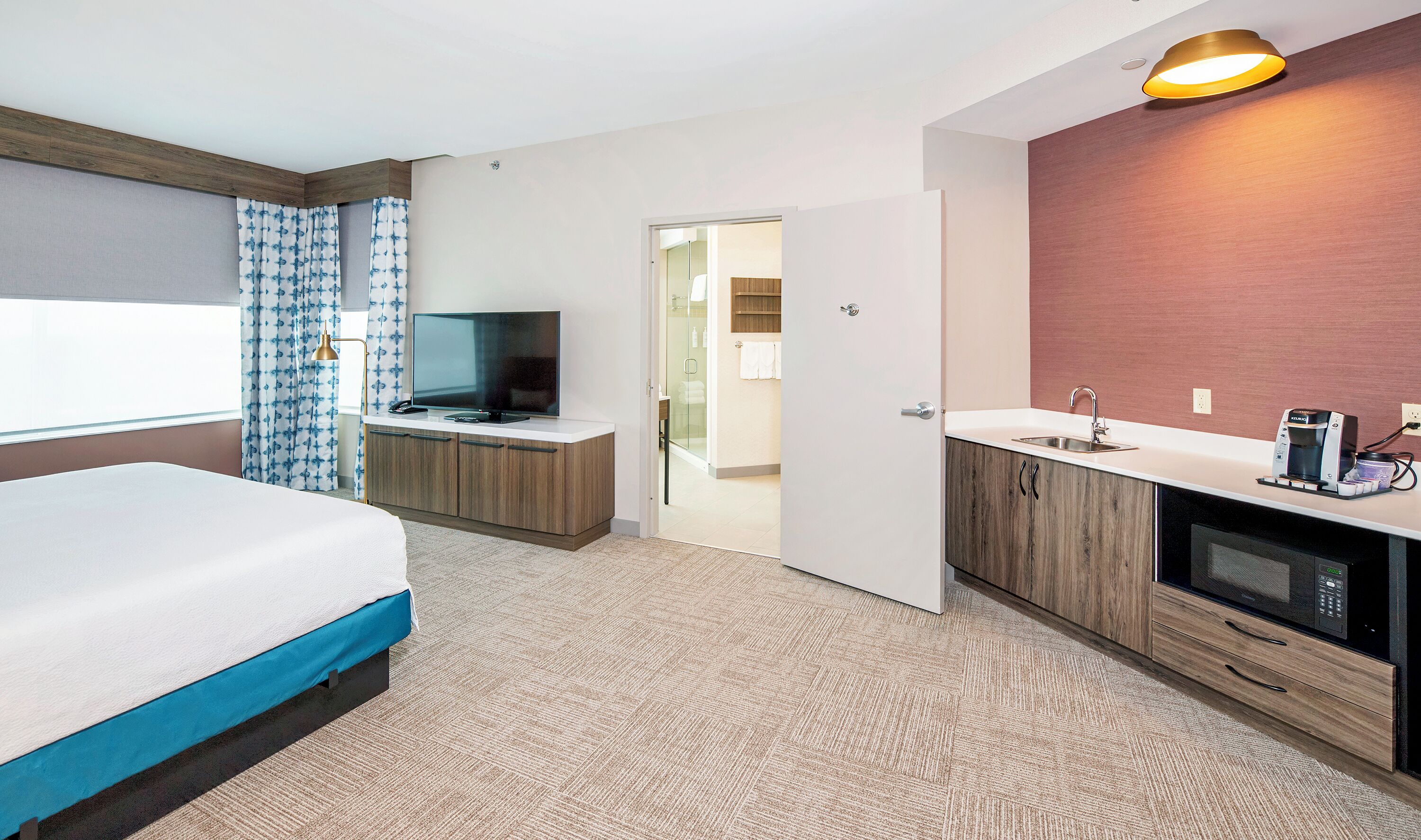 Down duvets, blackout curtains, soundproofing, iron/ironing board