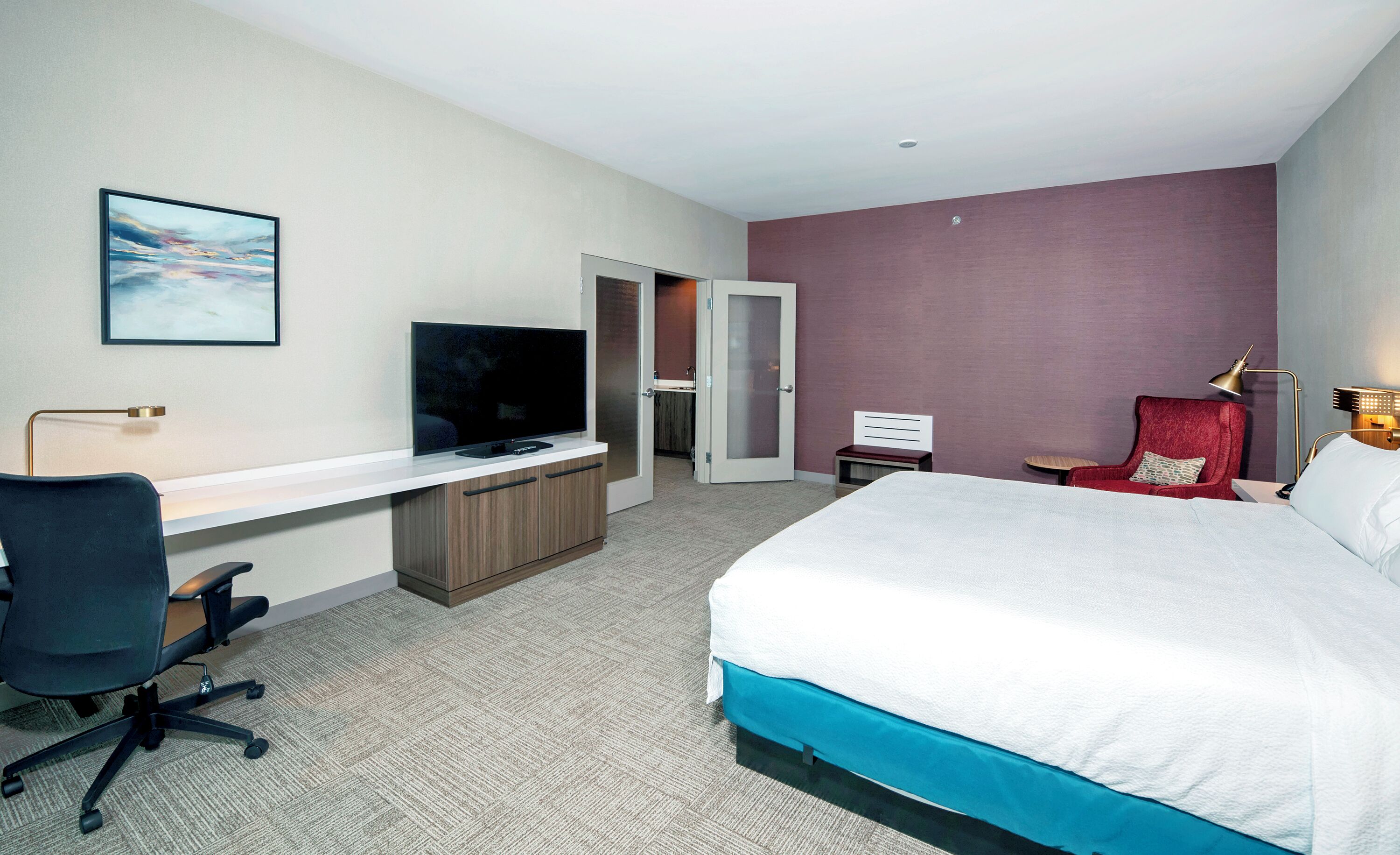 Down duvets, blackout curtains, soundproofing, iron/ironing board