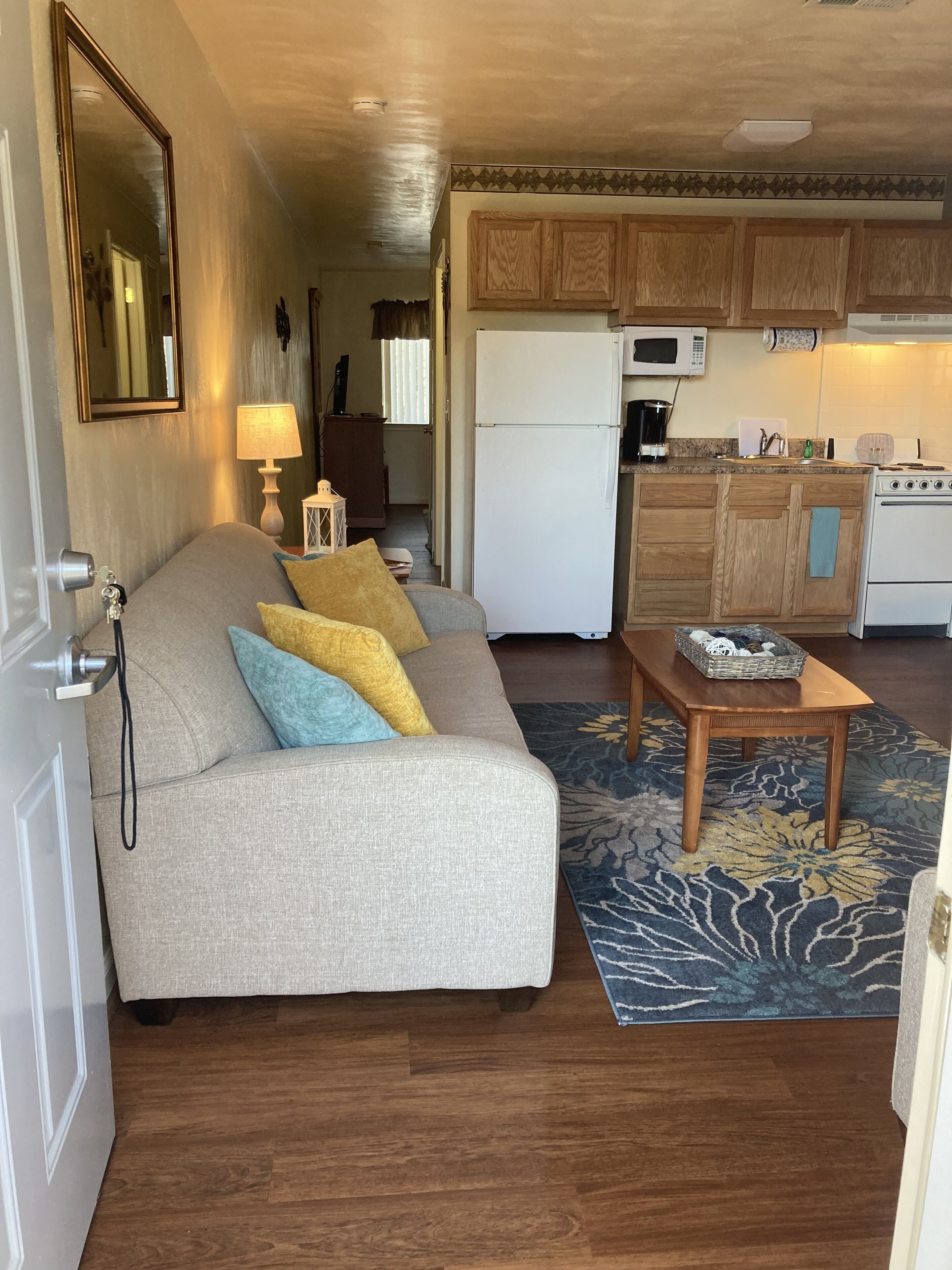 standard suite, 1 queen bed | living area | flat-screen tv