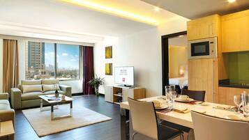 Appartement, 1 chambre | Literie de qualité supérieure, coffres-forts dans les chambres