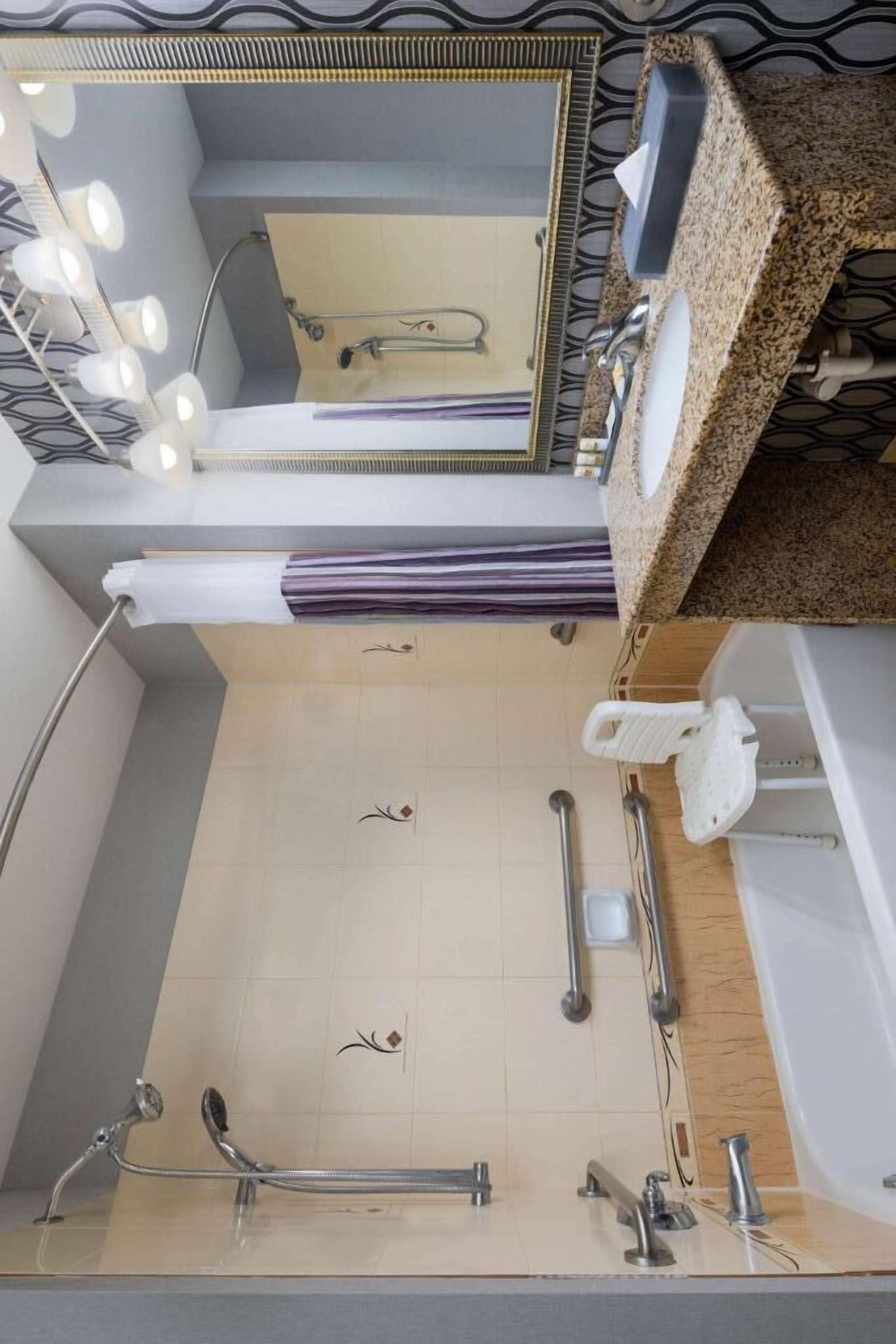 room, 1 king bed, accessible, non smoking (mobility) | bathroom | combined shower/bathtub, free toiletries, hair dryer, towels