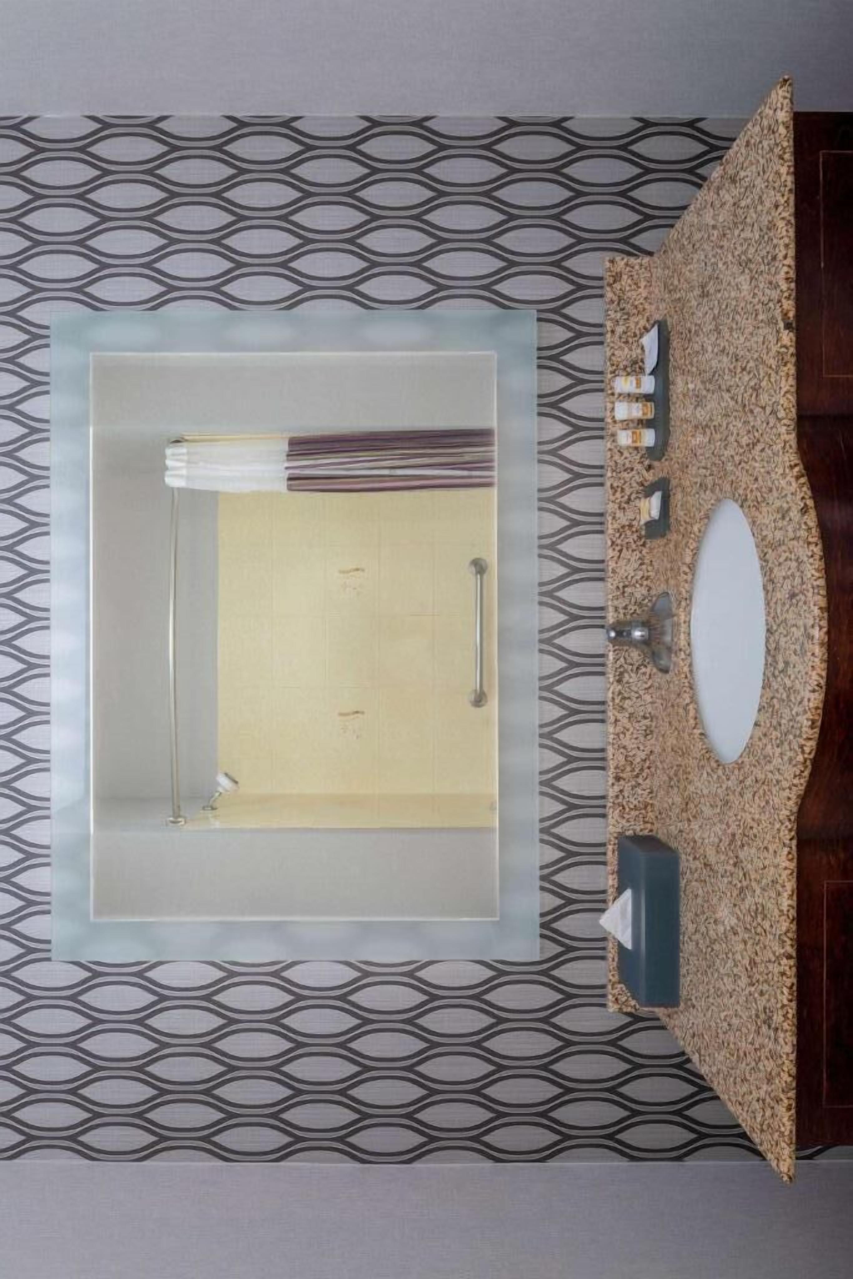 deluxe room, 1 king bed, accessible, non smoking (mobility/hearing impaired accessible) | bathroom | combined shower/bathtub, free toiletries, hair dryer, towels