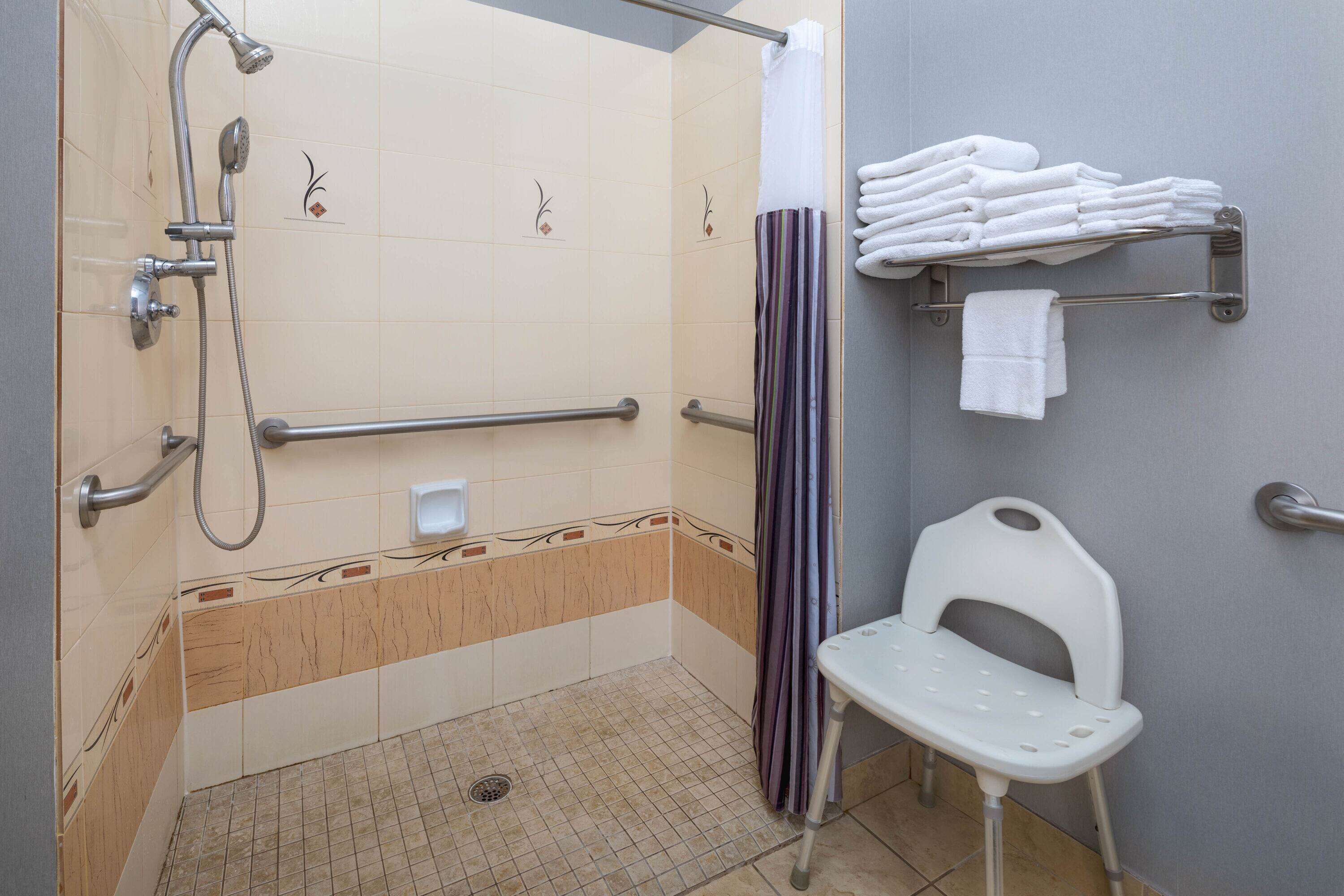 deluxe room, 1 king bed, non smoking | bathroom | combined shower/bathtub, free toiletries, hair dryer, towels
