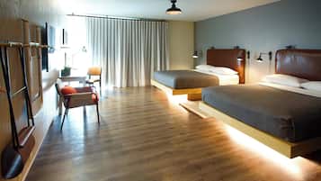 Room, 2 Queen Beds, Patio, Poolside (View) | Premium bedding, desk, laptop workspace, blackout drapes