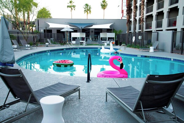 Outdoor pool, open 7:00 AM to 10:00 PM, free pool cabanas, pool loungers - MOXY Phoenix Tempe/ASU Area (Tempe)
