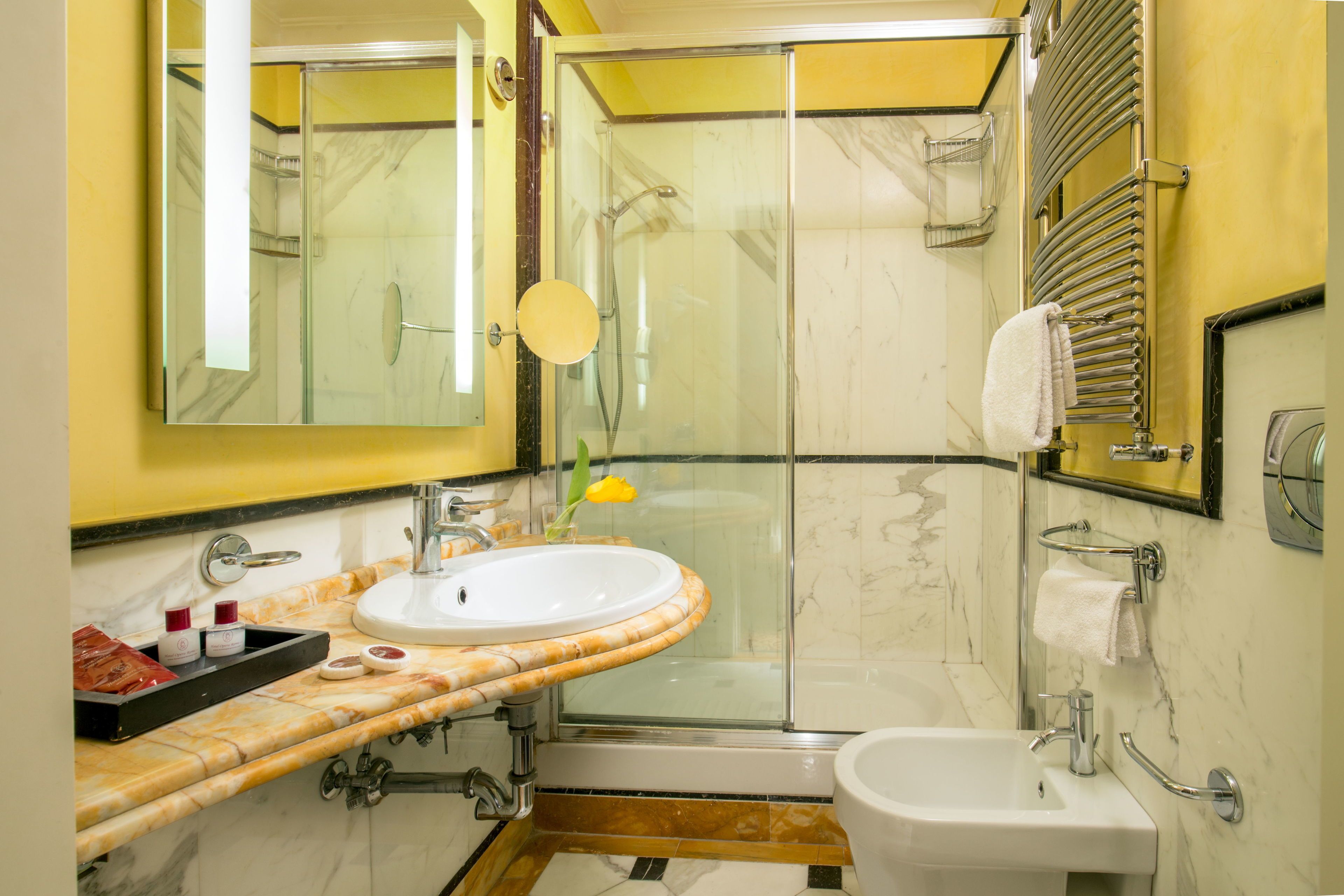 Camera Matrimoniale Piccola | Bagno | Doccia, soffione a pioggia, asciugacapelli, bidet