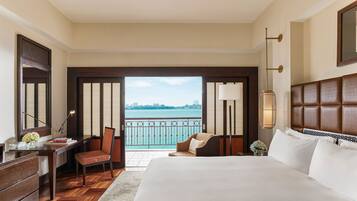 Select Comfort beds, minibar, in-room safe, desk