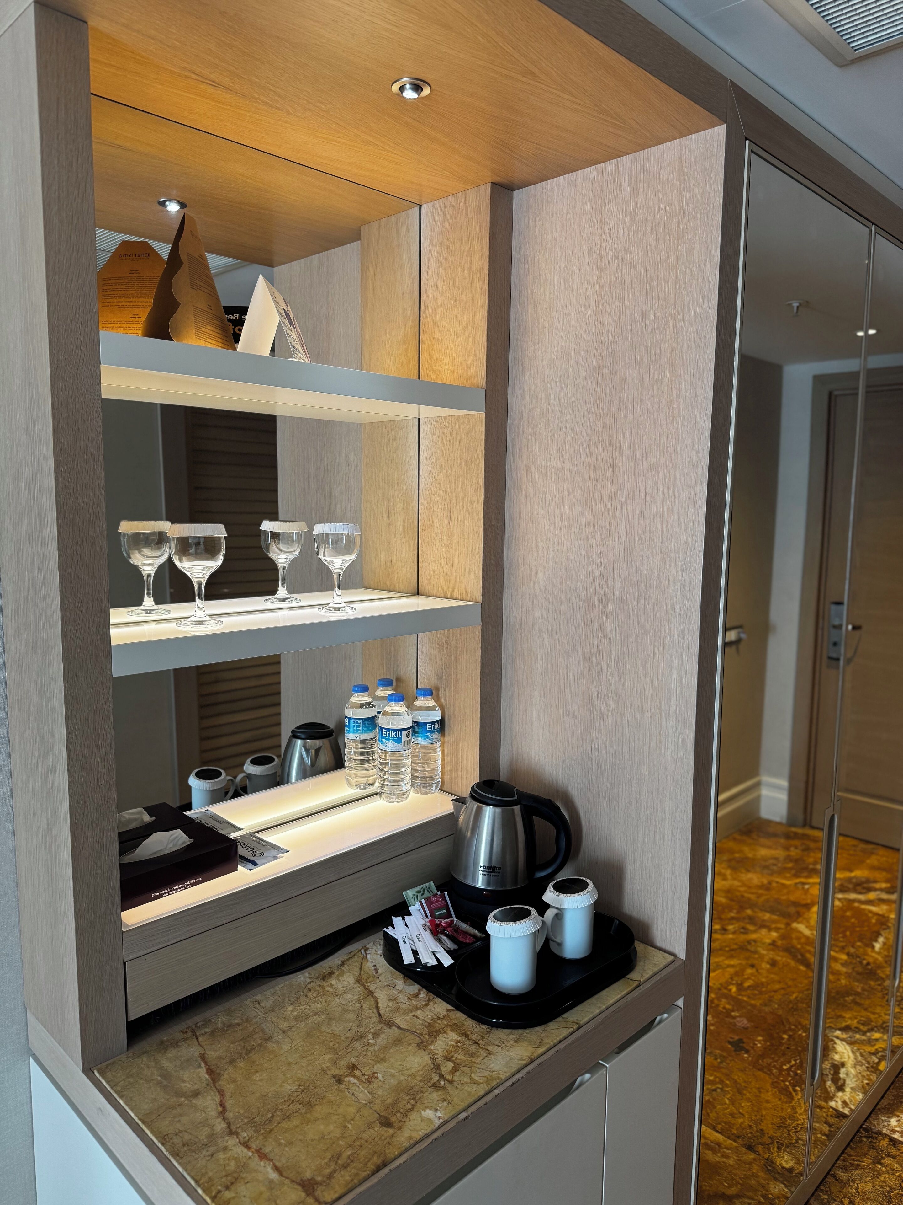 superior room, land view | mini fridge