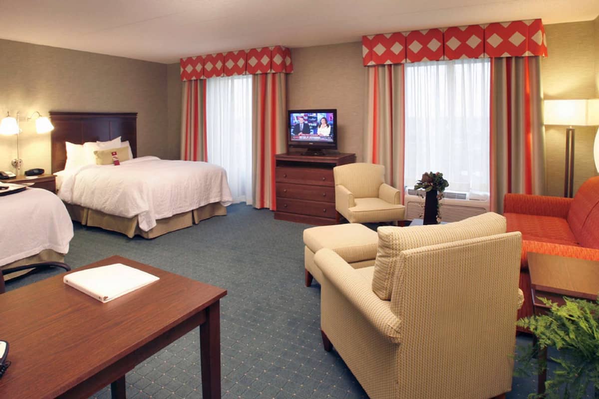 studio, two queen and one sofa bed, non-smoking | hypo-allergenic bedding, in-room safe, desk, laptop workspace