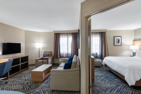 Bureau, espace de travail pour ordinateur portable, rideaux occultants