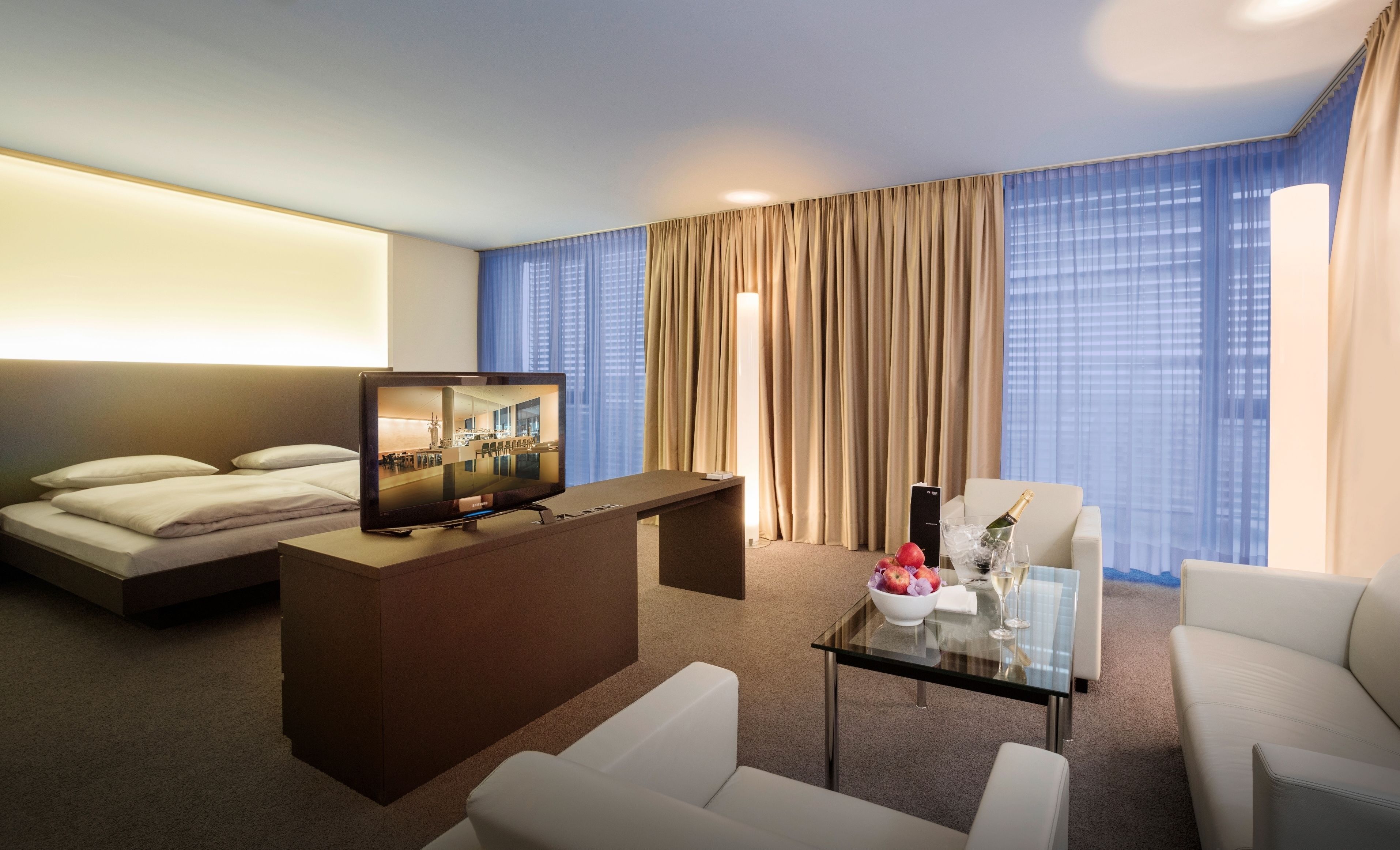 Premium bedding, down comforters, Select Comfort beds, minibar