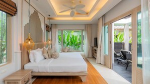 วิลล่า, 1 ห้องนอน, สระว่ายน้ำส  ่วนตัว | ตู้นิรภัยในห้องพัก, โต๊ะทำงาน, ห้องเก็บเสียง, เตารีด/โต๊ะรีดผ้า