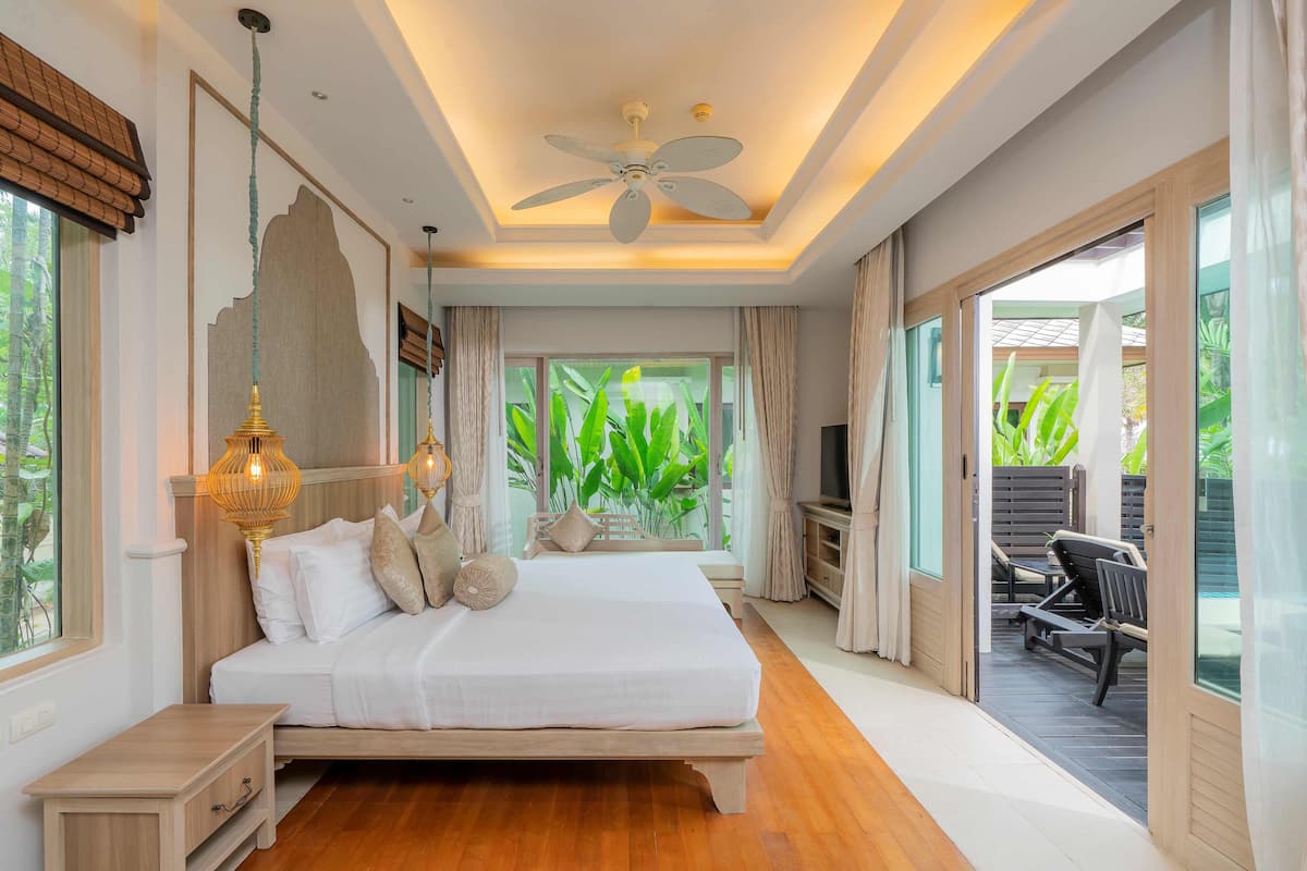 villa, 1 bedroom, private pool | 1 bedroom, in-room safe, desk, soundproofing