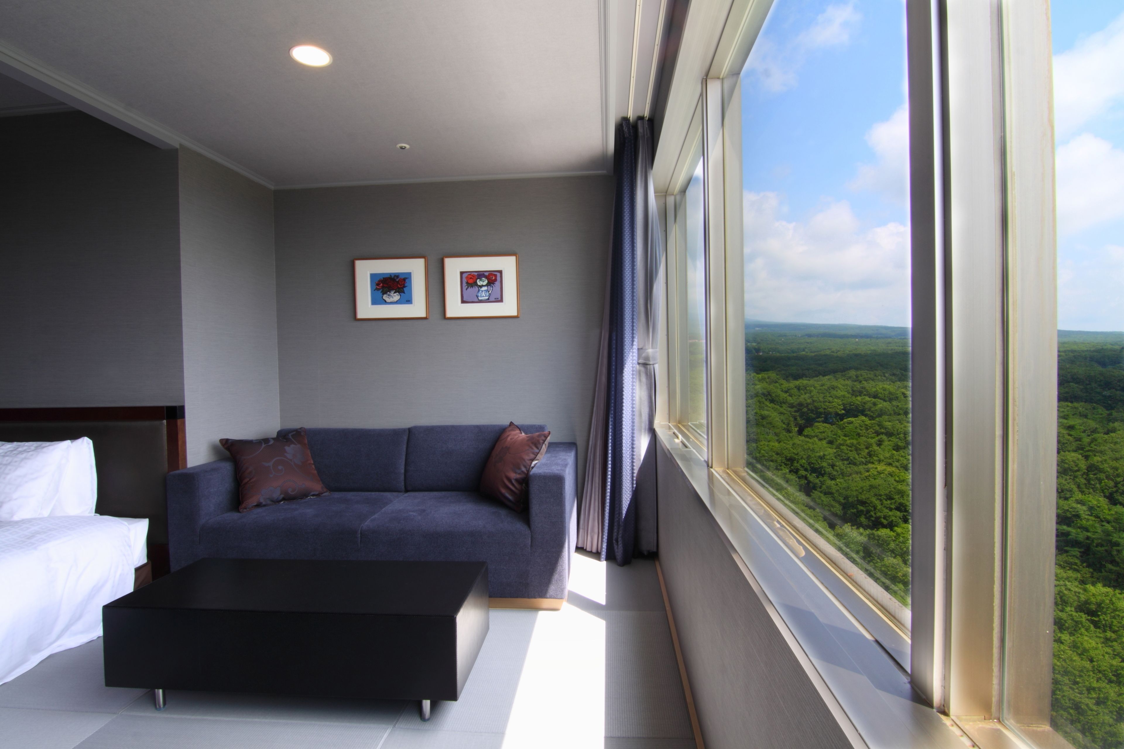 twin room, non smoking, annex building (kizuna) | living area | lcd tv