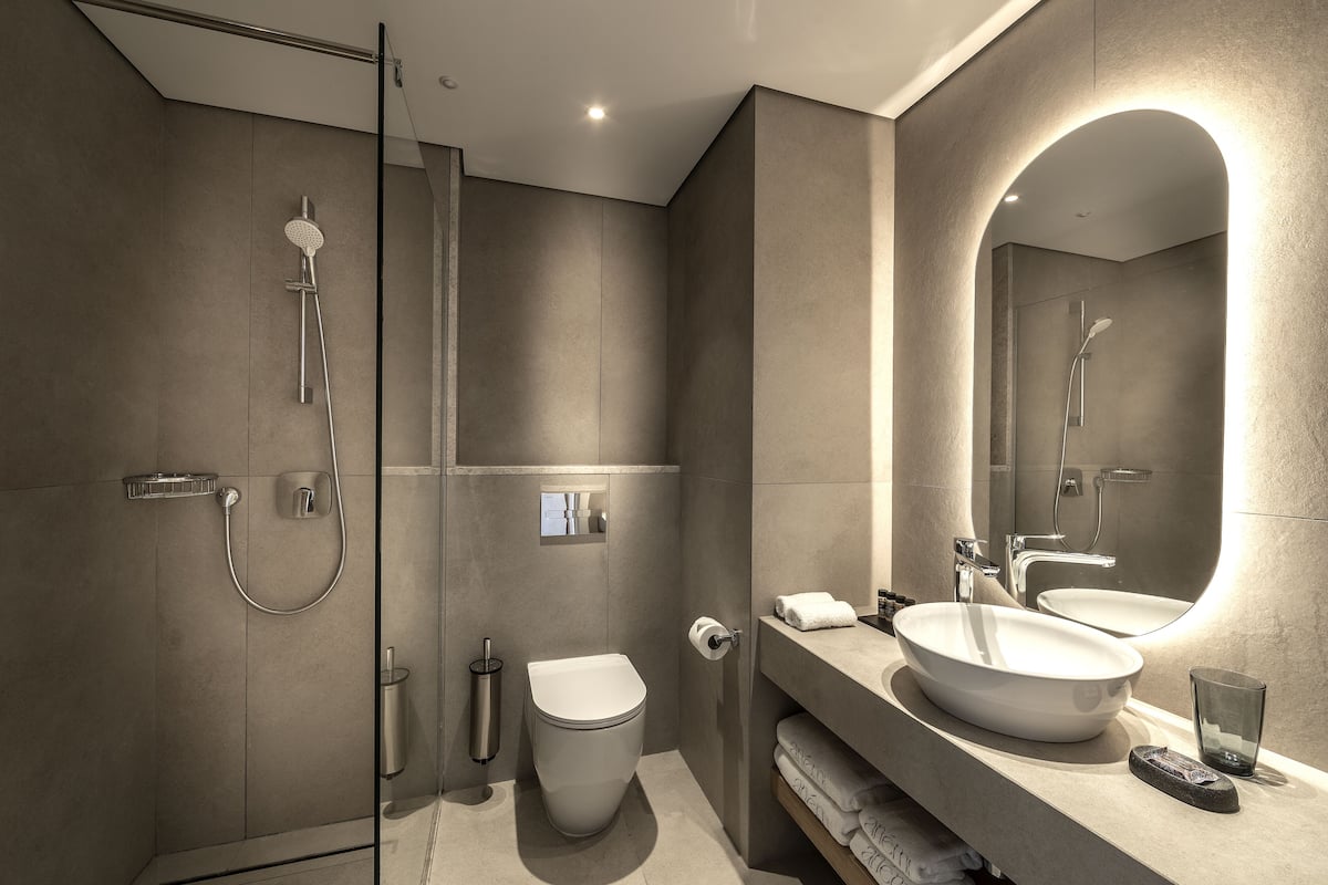 premium room | bathroom | free toiletries, hair dryer, towels, soap