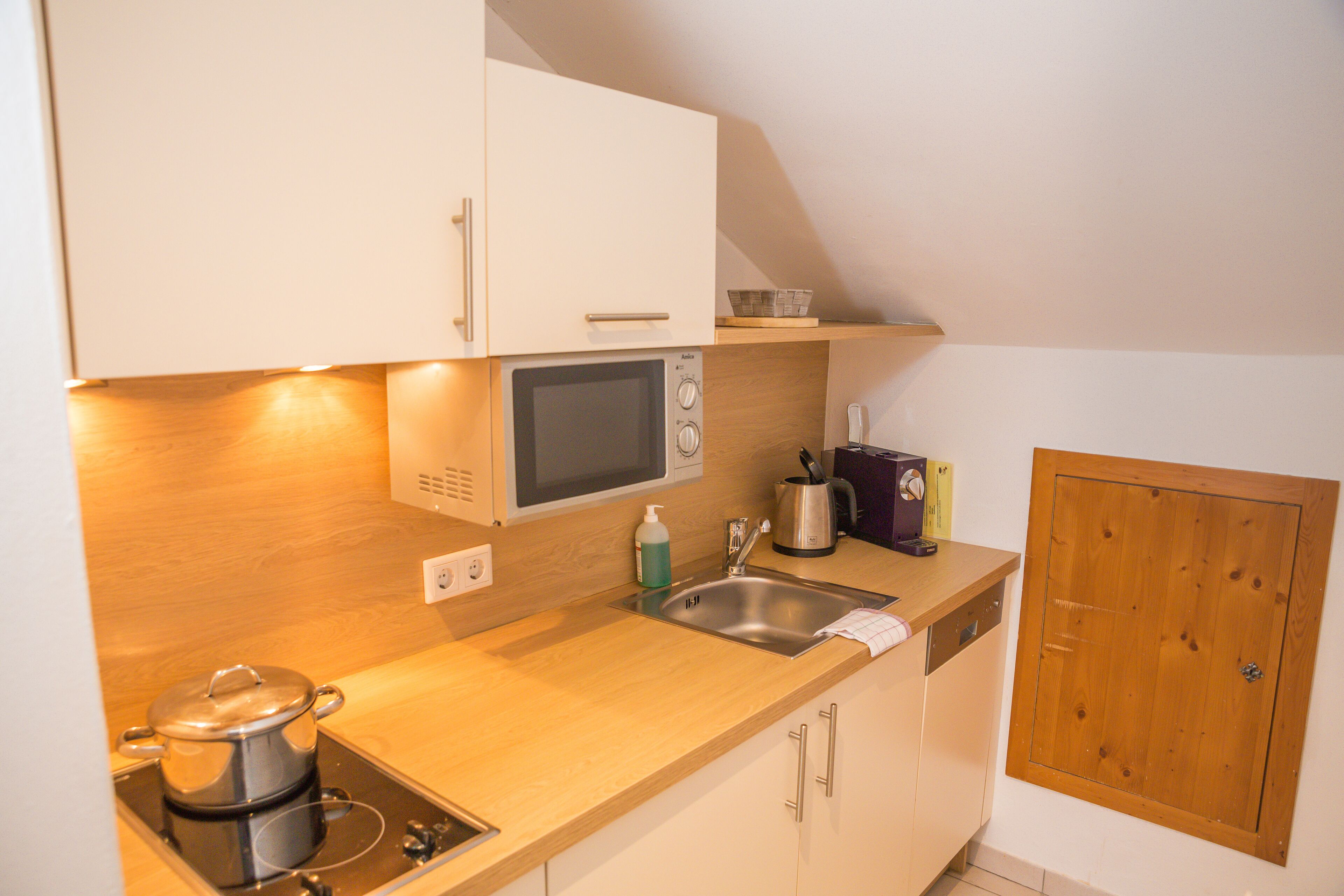 apartment, 1 bedroom, balcony, mountain view | private kitchen | electric kettle