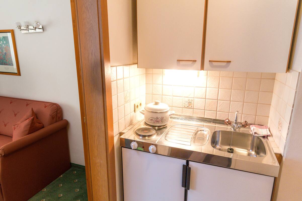 suite, 1 bedroom, balcony, mountain view | private kitchenette | electric kettle