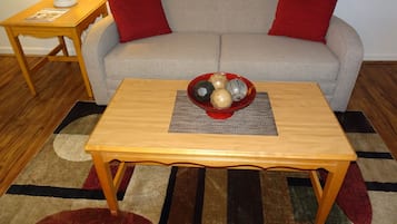 Flat-screen TV, DVD player