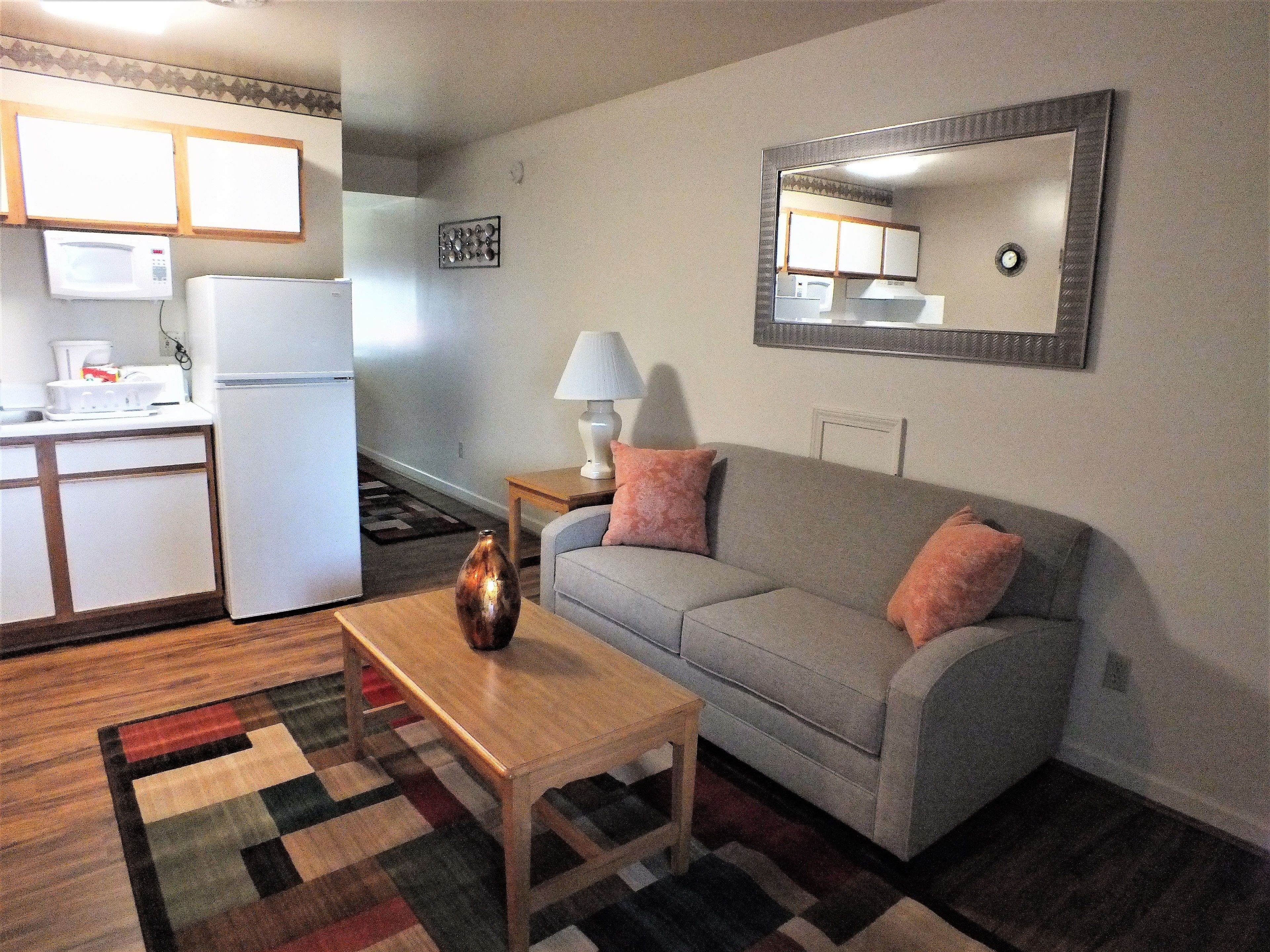 Flat-screen TV, DVD player