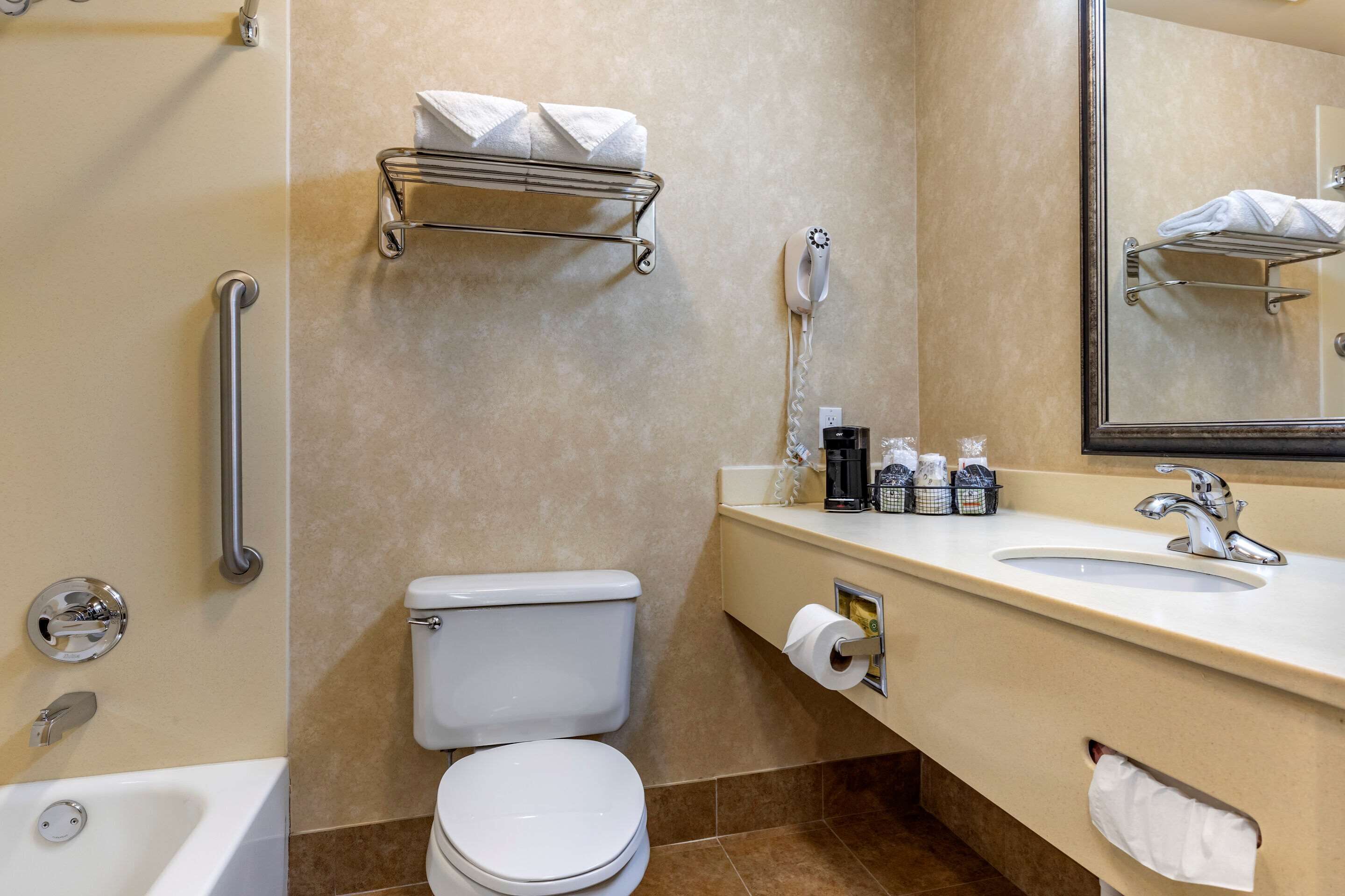 standard room, 1 king bed, non smoking | bathroom | combined shower/bathtub, free toiletries, hair dryer, towels