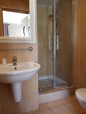 Deluxe Double Room | Bathroom | Shower, hydromassage showerhead, towels