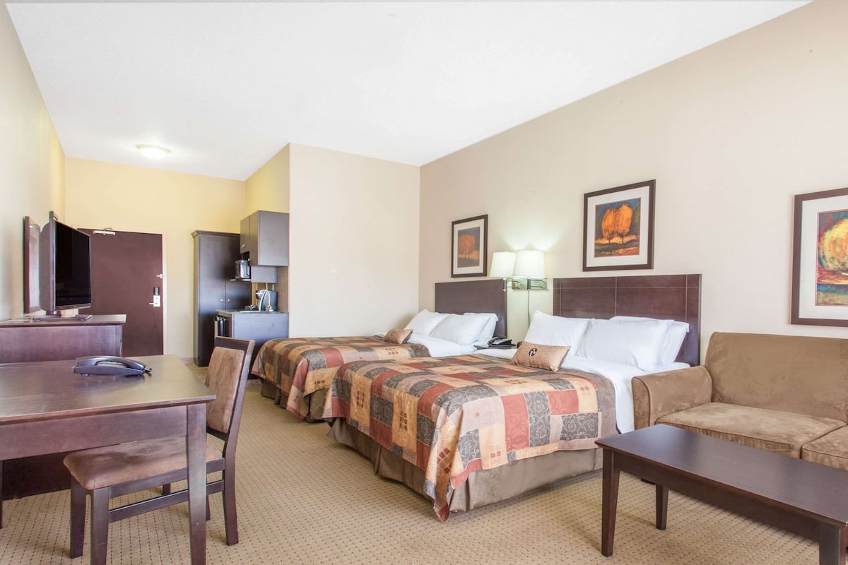 Room, 2 Queen Beds, Non Smoking | Premium bedding, desk, blackout drapes, iron/ironing board