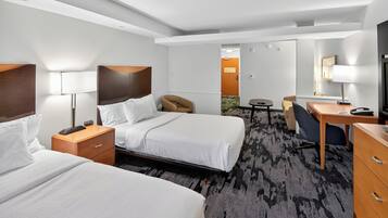 Room, 2 Double Beds (Mobility/Hearing Accessible, Tub) | Hypo-allergenic bedding, desk, laptop workspace, blackout drapes