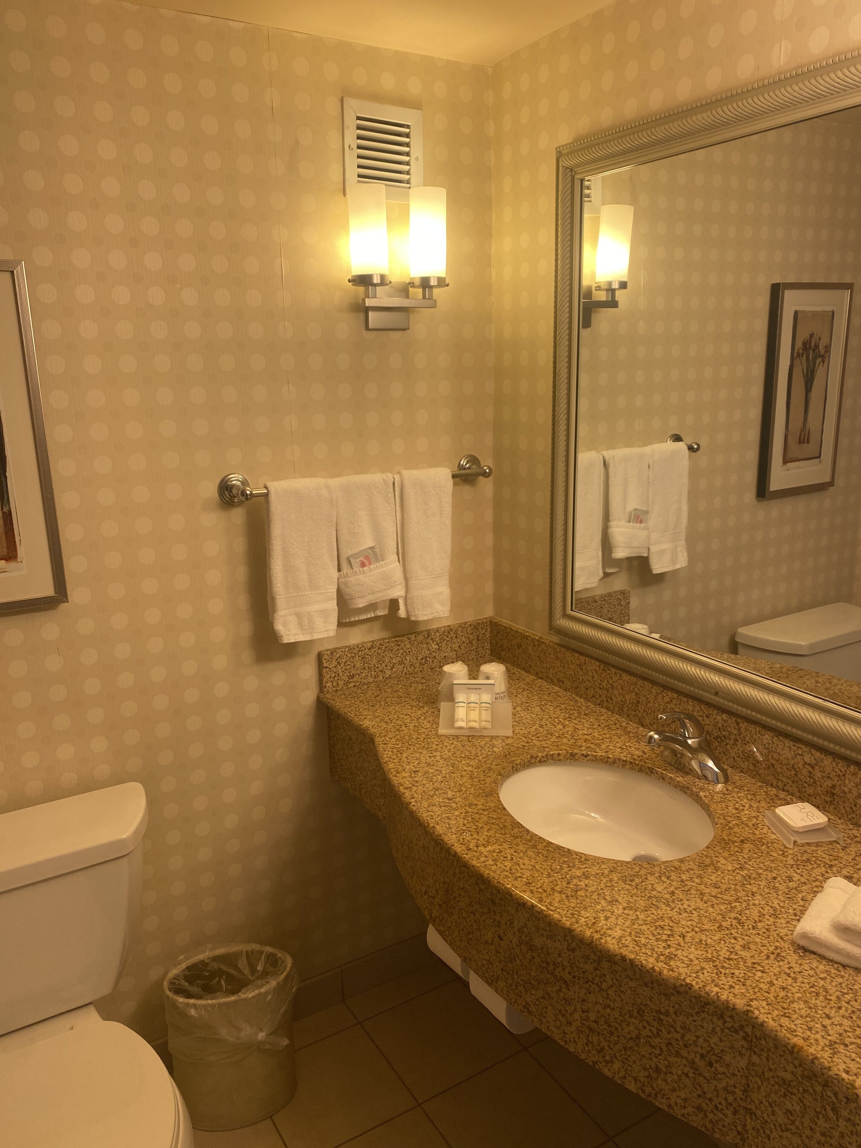 free toiletries, hair dryer, towels, soap