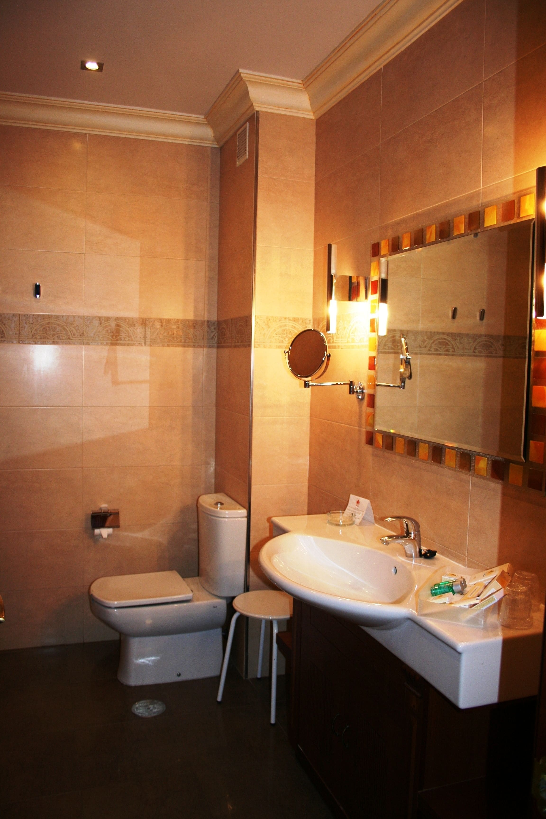 free toiletries, hair dryer, bathrobes, towels