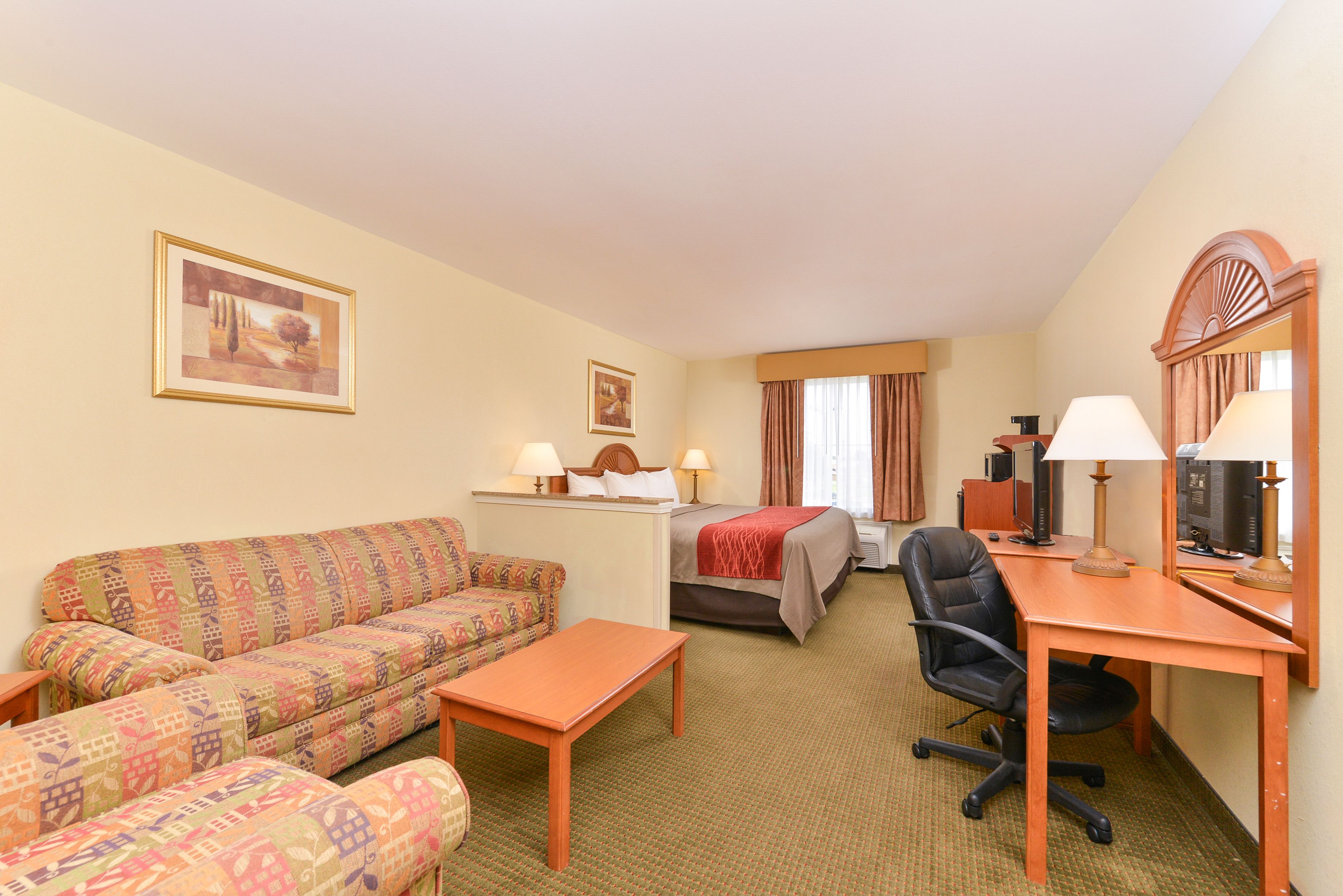 studio suite, 1 king bed with sofa bed, non smoking | desk, blackout curtains, iron/ironing board, free wifi