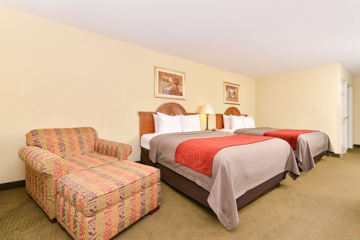 Standard Room, 2 Queen Beds, Non Smoking | Desk, blackout curtains, iron/ironing board, free WiFi